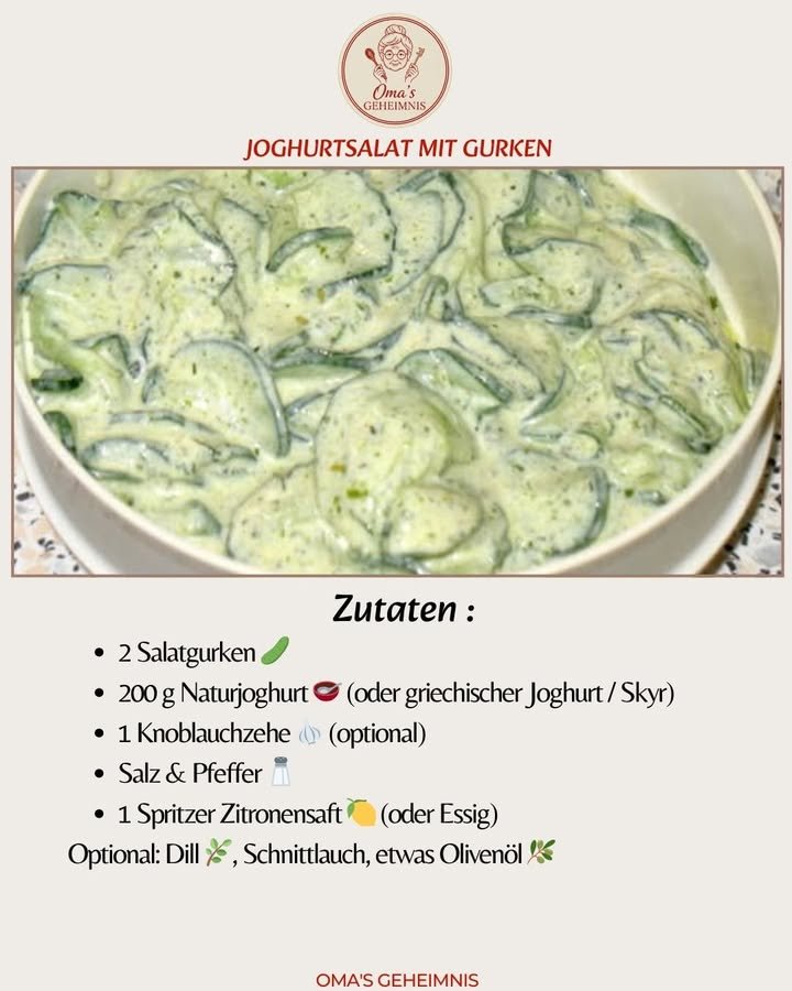 Gurkensalat mit Joghurt und Dill