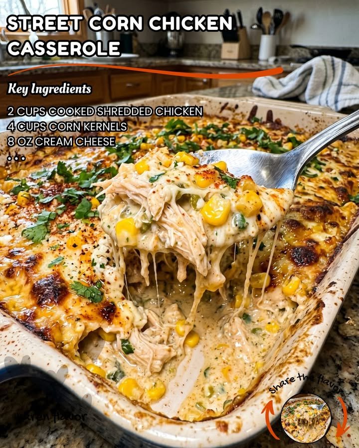 Hähnchen-Mais-Auflauf mit Frischkäse