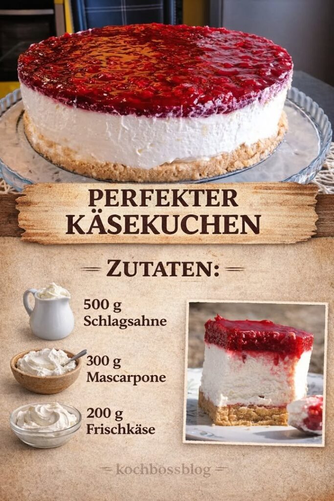 Mascarpone-Käsetorte mit Beerenspiegel