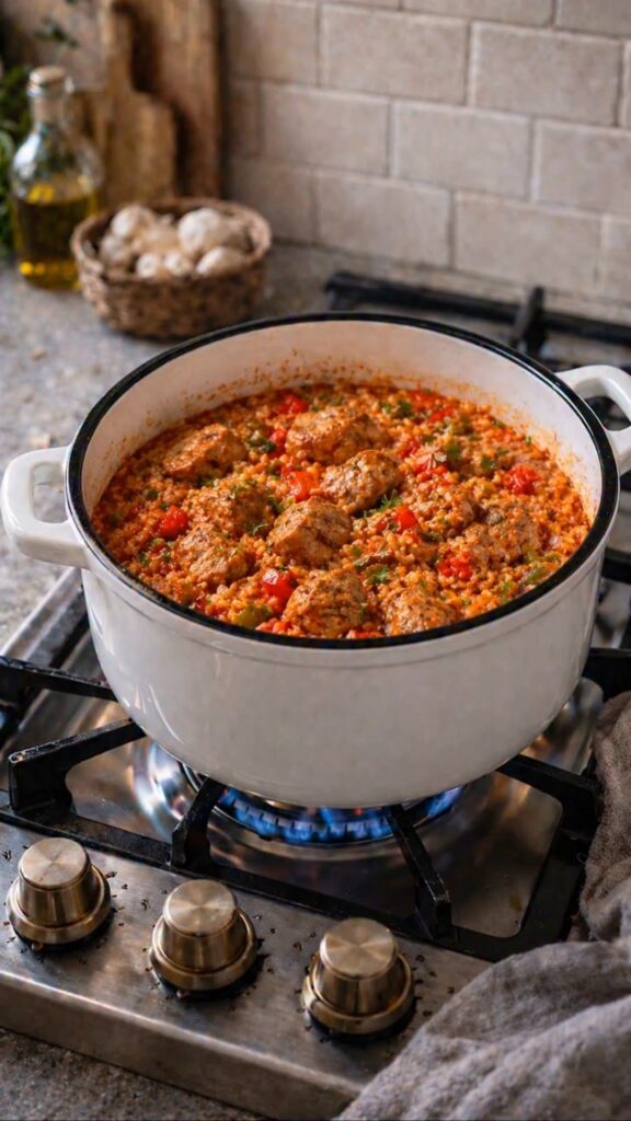 Paprika-Reisfleisch aus dem Topf