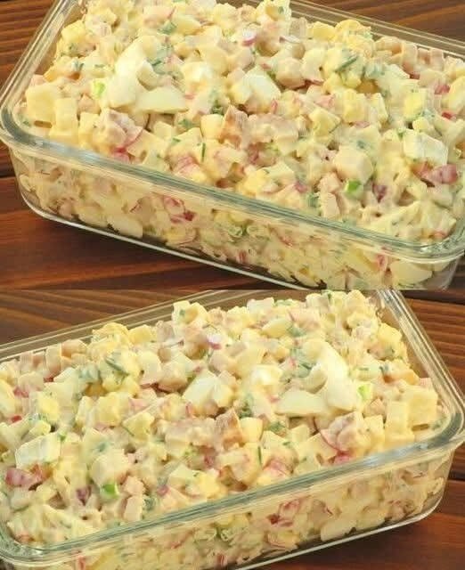 Eiersalat mit Schinken und Gurke