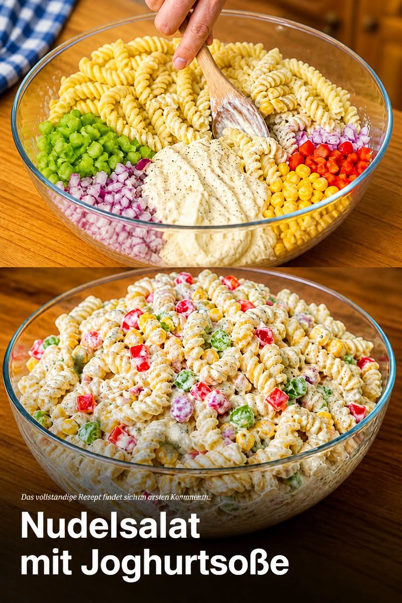 Nudelsalat mit Joghurtsoße