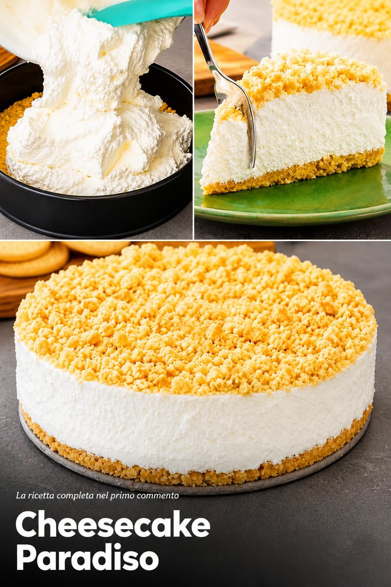 Cheesecake Paradiso cremosa con base di biscotti