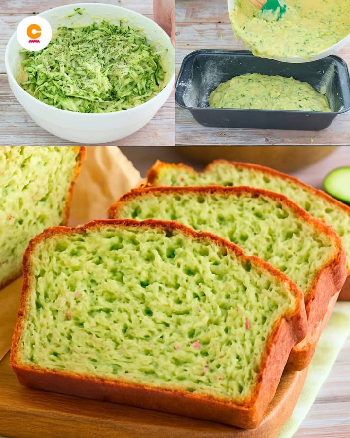 Plumcake salato con mollica verde di zucchine e crosta dorata