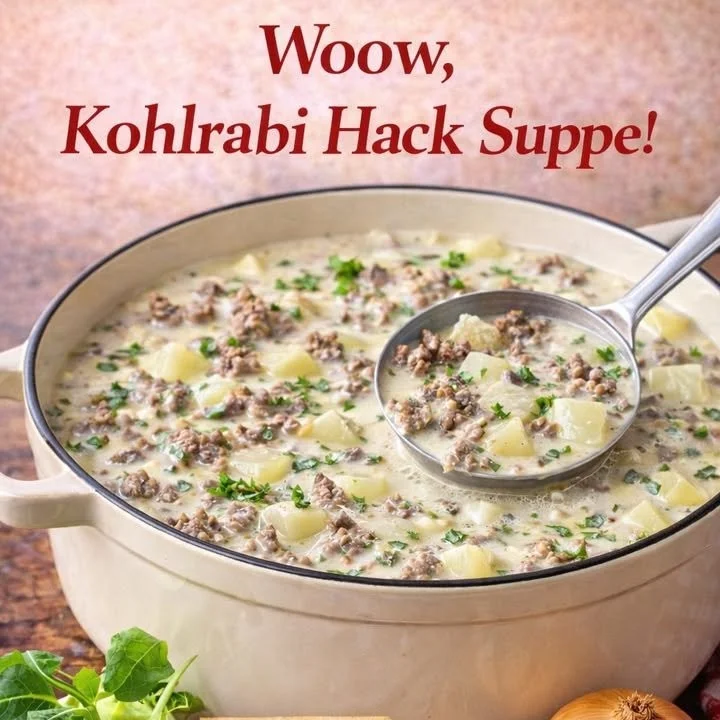 Kohlrabisuppe mit Hackfleisch und Kartoffeln