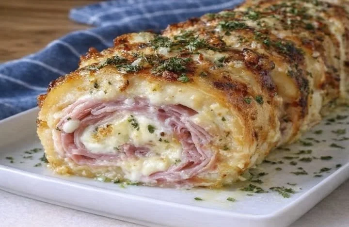 Rotolo salato con prosciutto e formaggio spalmabile
