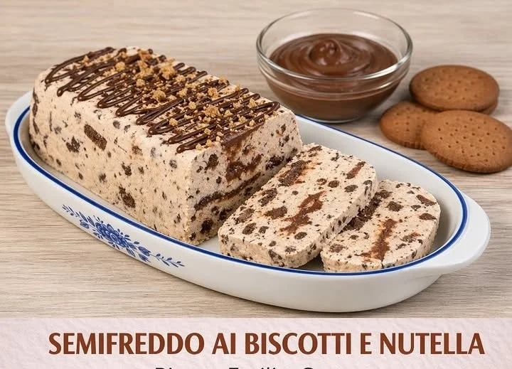 Semifreddo ai biscotti e Nutella senza uova