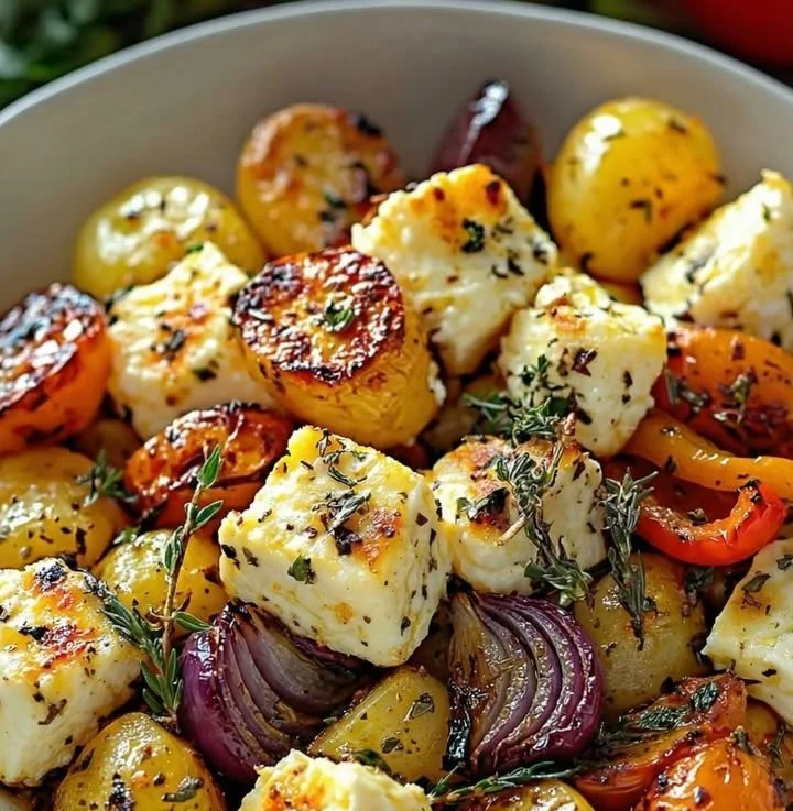 Ofenkartoffeln mit Feta, Zucchini und Paprika