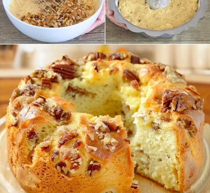 Ciambella salata con noci e formaggio