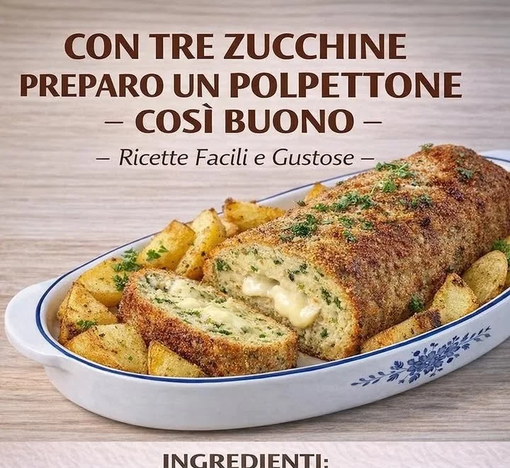Polpettone di zucchine con ricotta e mozzarella