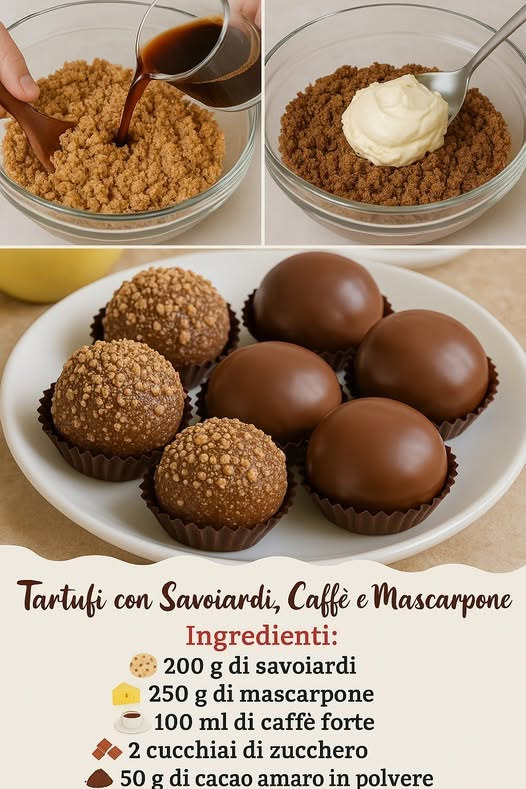 Tartufi rotondi al cioccolato, alcuni coperti di granella