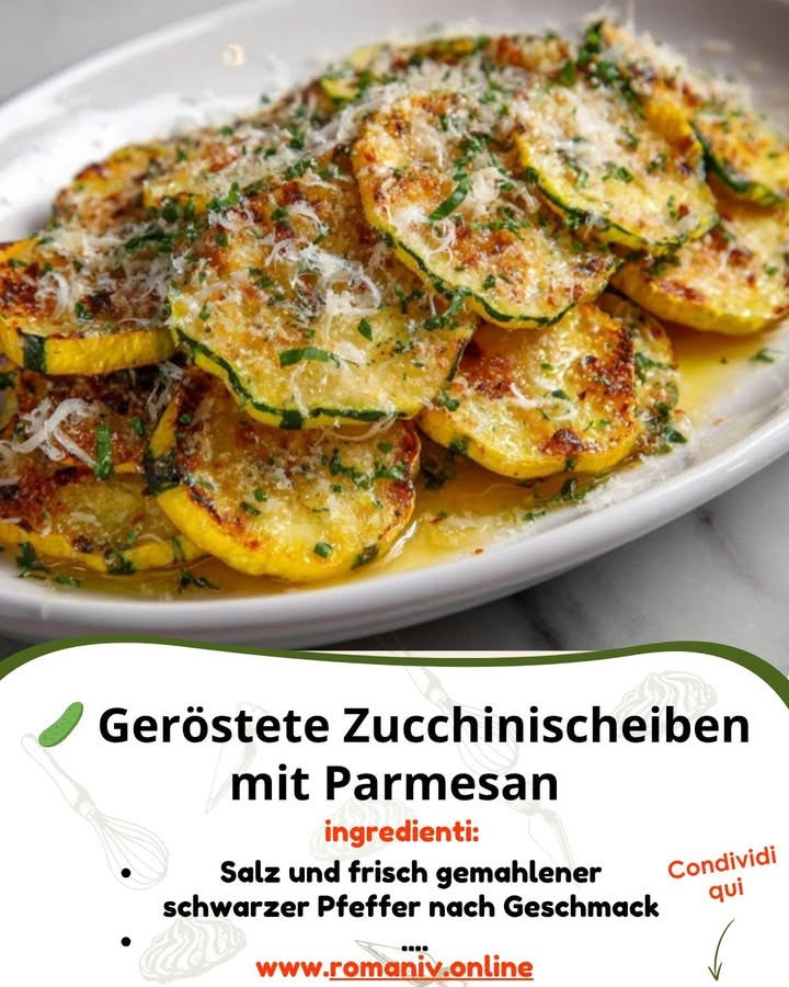 Rondelle di zucchina dorate con Parmigiano e prezzemolo